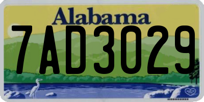 AL license plate 7AD3029