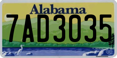 AL license plate 7AD3035