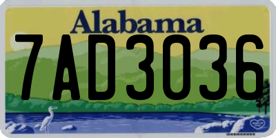 AL license plate 7AD3036