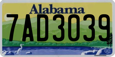 AL license plate 7AD3039