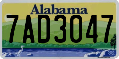 AL license plate 7AD3047