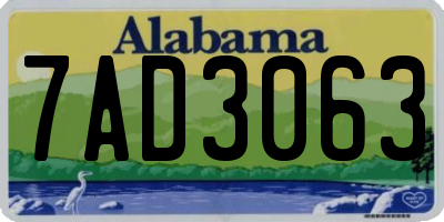AL license plate 7AD3063