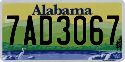 AL license plate 7AD3067