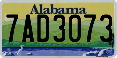 AL license plate 7AD3073