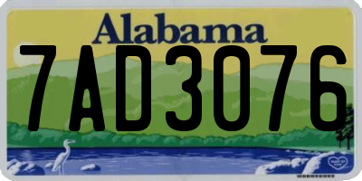 AL license plate 7AD3076