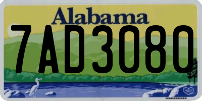 AL license plate 7AD3080