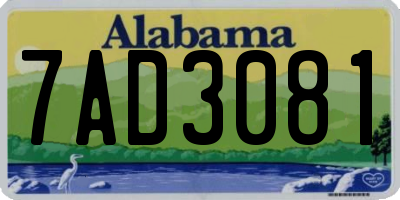 AL license plate 7AD3081