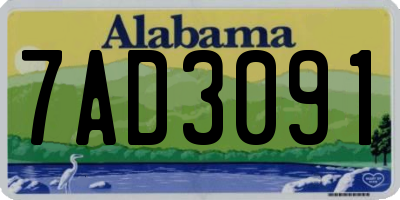 AL license plate 7AD3091