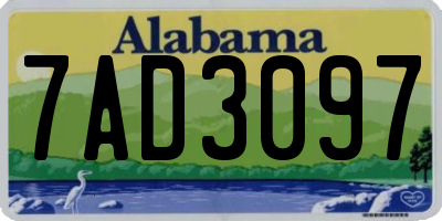 AL license plate 7AD3097