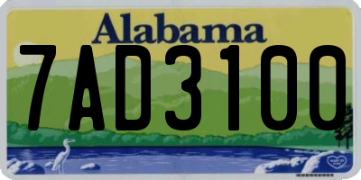 AL license plate 7AD3100