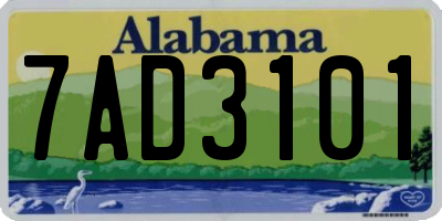 AL license plate 7AD3101