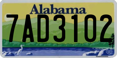 AL license plate 7AD3102