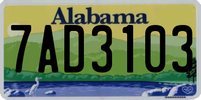 AL license plate 7AD3103