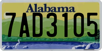 AL license plate 7AD3105