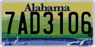 AL license plate 7AD3106