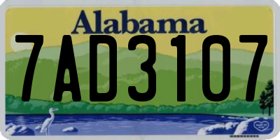 AL license plate 7AD3107