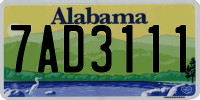 AL license plate 7AD3111
