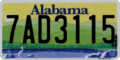 AL license plate 7AD3115