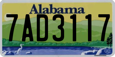 AL license plate 7AD3117