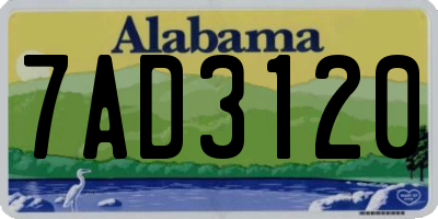 AL license plate 7AD3120