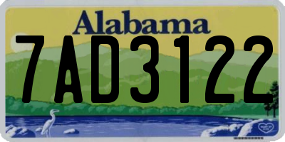 AL license plate 7AD3122