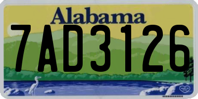 AL license plate 7AD3126