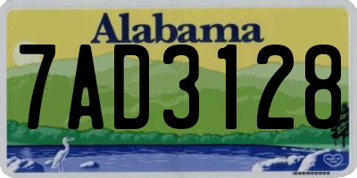 AL license plate 7AD3128