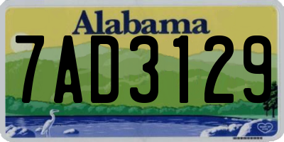 AL license plate 7AD3129