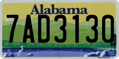 AL license plate 7AD3130