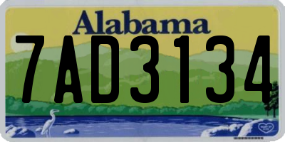 AL license plate 7AD3134