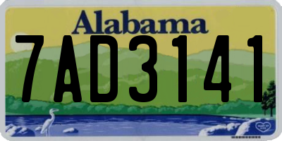 AL license plate 7AD3141