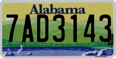 AL license plate 7AD3143