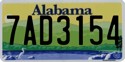 AL license plate 7AD3154