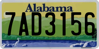 AL license plate 7AD3156