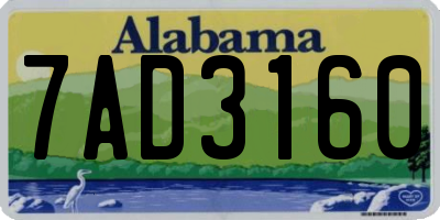 AL license plate 7AD3160