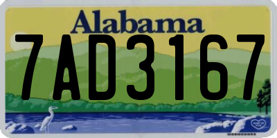 AL license plate 7AD3167