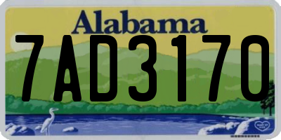 AL license plate 7AD3170