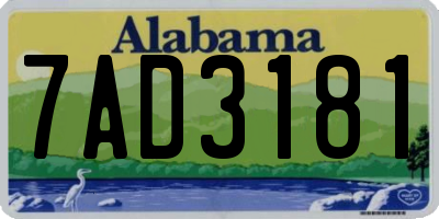 AL license plate 7AD3181