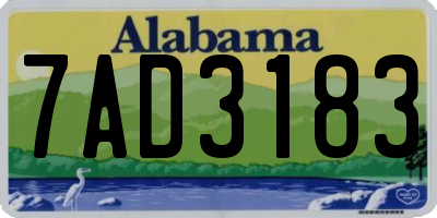 AL license plate 7AD3183