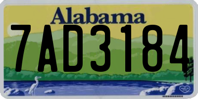 AL license plate 7AD3184