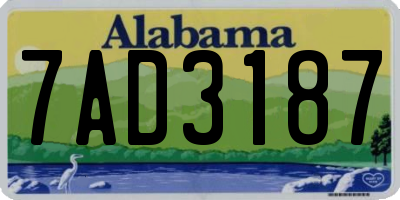 AL license plate 7AD3187
