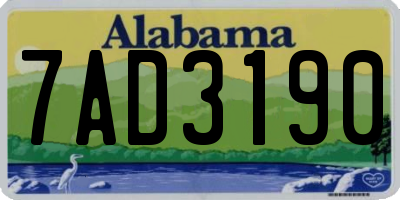 AL license plate 7AD3190