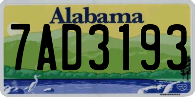 AL license plate 7AD3193