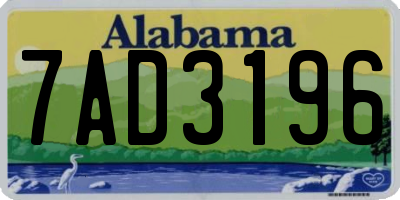 AL license plate 7AD3196
