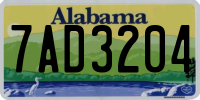 AL license plate 7AD3204