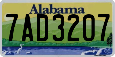 AL license plate 7AD3207