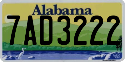AL license plate 7AD3222