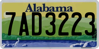 AL license plate 7AD3223