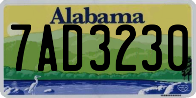 AL license plate 7AD3230