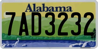 AL license plate 7AD3232
